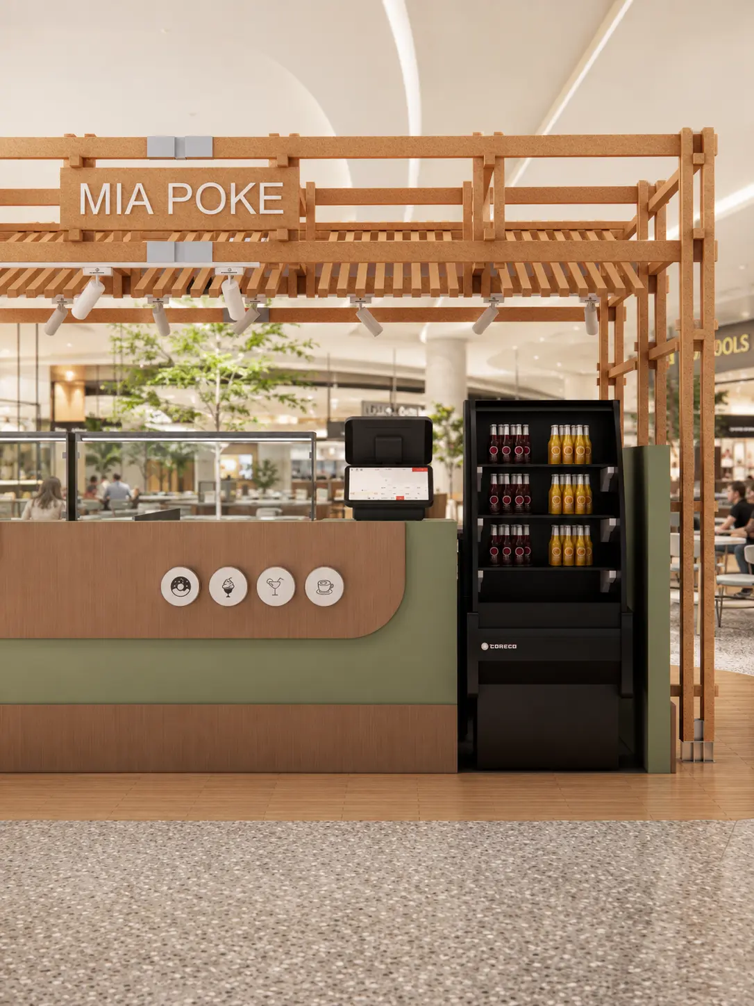 MIA SUSHI 收银和冷藏展示设备整合立面